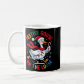 Festive Goose On Loose Christmas Cute Holiday Wint コーヒーマグカップ (左)