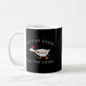 Festive Goose On The Loose Christmas Duck Light Xm コーヒーマグカップ (左)