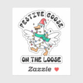 Festive Goose on the Loose Cute Christmas シール (シート)