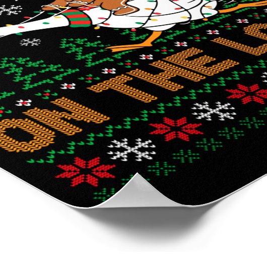 Festive Goose On The Loose Funny Gingerbread Ugly  ポスター (角)