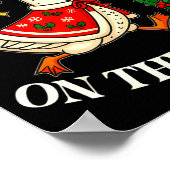 Festive Goose On The Loose Funny Goosemas Christma ポスター (角)