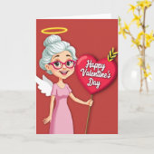 Festive Granny Cupid Love Card カード (黄色い花)