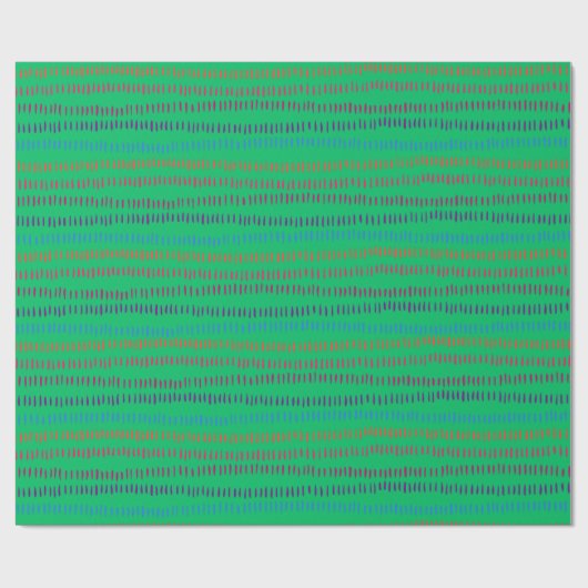 Festive Green and Dash Print 6 ft Roll, Matte ラッピングペーパー (フラット)