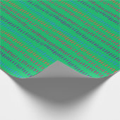 Festive Green and Dash Print 6 ft Roll, Matte ラッピングペーパー (角)