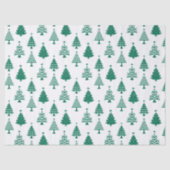 Festive Green and White Christmas Tree Pattern 薄葉紙 (正面)