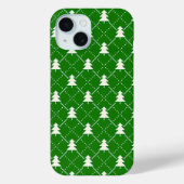 Festive Green Christmas Tree Pattern Case-Mate iPhoneケース (裏面)