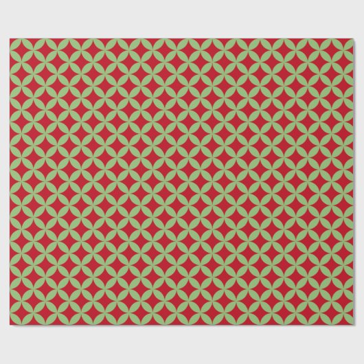 Festive Green & Red Christmas Wrapping Paper ラッピングペーパー (フラット)