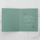 Festive Green & White Script Merry Christmas Photo カード (内部)