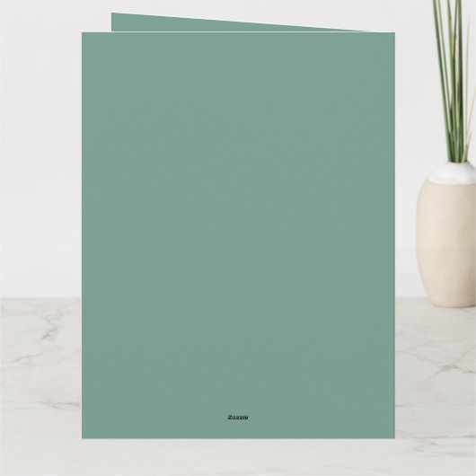 Festive Green & White Script Merry Christmas Photo カード (裏面)