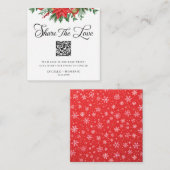 Festive Greenery Holiday Wedding Share The Love エンクロージャーカード (正面/裏面)