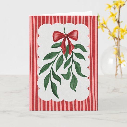 Festive Greenery Watercolor Holiday Card カード (黄色い花)