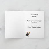 Festive Grouse, Santa Hat & beer Christmas card カード (内部)