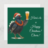 Festive Grouse with Santa Hat Christmas card シーズンカード (正面/裏面)