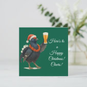 Festive Grouse with Santa Hat Christmas card シーズンカード (スタンド正面)