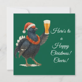 Festive Grouse with Santa Hat Christmas card シーズンカード