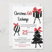 Festive Hand Drawn Christmas Gift Exchange Party 招待状 (正面)