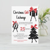 Festive Hand Drawn Christmas Gift Exchange Party 招待状 (スタンド正面)