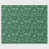 Festive Hand Drawn Christmas Wrapping Paper ラッピングペーパー (フラット)