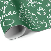 Festive Hand Drawn Christmas Wrapping Paper ラッピングペーパー (ロールコーナー)