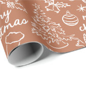 Festive Hand Drawn Christmas Wrapping Paper ラッピングペーパー (ロールコーナー)