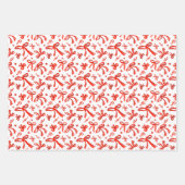 Festive Hand Drawn Doodle Bows and Ribbons Pattern ラッピングペーパーシート (正面2)