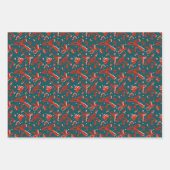 Festive Hand Drawn Doodle Bows and Ribbons Pattern ラッピングペーパーシート (正面)