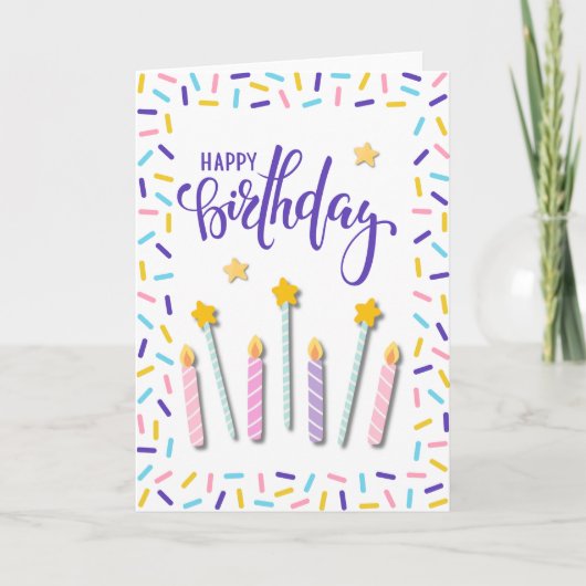 Festive Happy Birthday カード (正面)