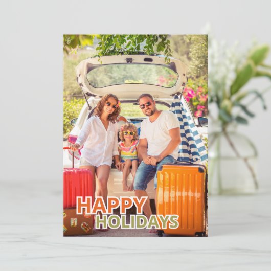 Festive Happy Holidays Greeting Card (スタンド正面)