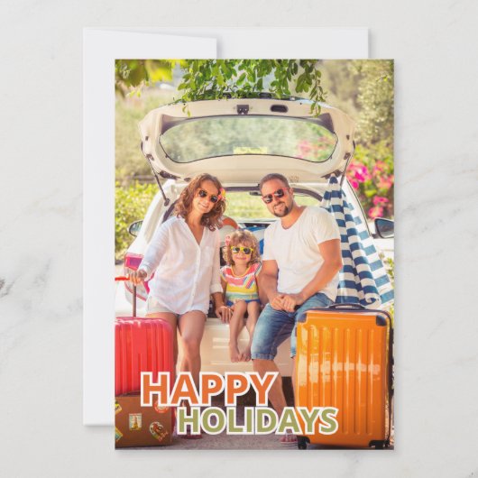 Festive Happy Holidays Greeting Card (裏面)