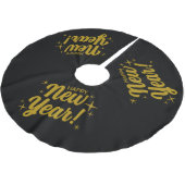 Festive Happy New Year ブラッシュドポリエステルツリースカート (アングル)