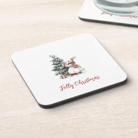 Festive Hard Plastic Coaster | Christmas Gift コースター (左側)