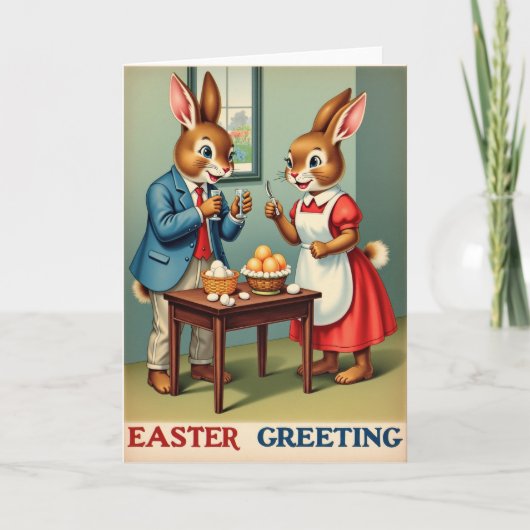 Festive Hare Holiday Egg Card カード (正面)