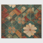 Festive Harmony – Elegant Holiday Geometric Floral ラッピングペーパー (フラット)