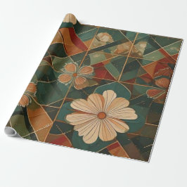 Festive Harmony – Elegant Holiday Geometric Floral ラッピングペーパー