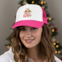 Festive Hat Merry Christmas Reindeer Art