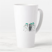 festive hats, Christmas lights カフェラテマグ (右アングル)