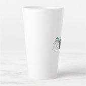 festive hats, Christmas lights カフェラテマグ (正面)