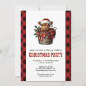 Festive highland cow Christmas invite editable   招待状 (正面)
