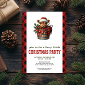 Festive highland cow Christmas invite editable   招待状