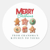 Festive Holiday Baking Party Christmas Cookies ラウンドシール (正面)