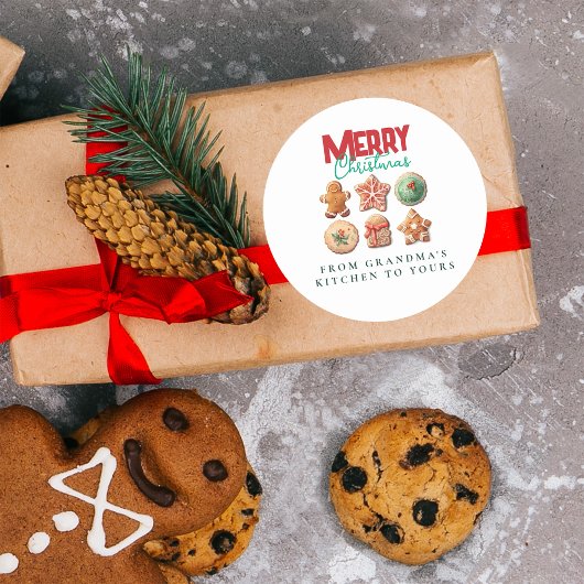 Festive Holiday Baking Party Christmas Cookies ラウンドシール