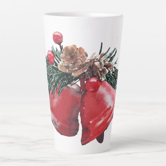 Festive Holiday Bells Latte Mug カフェラテマグ (正面)