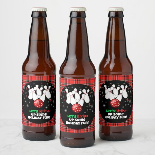 Festive Holiday Bowling  ビールラベル (ボトル)