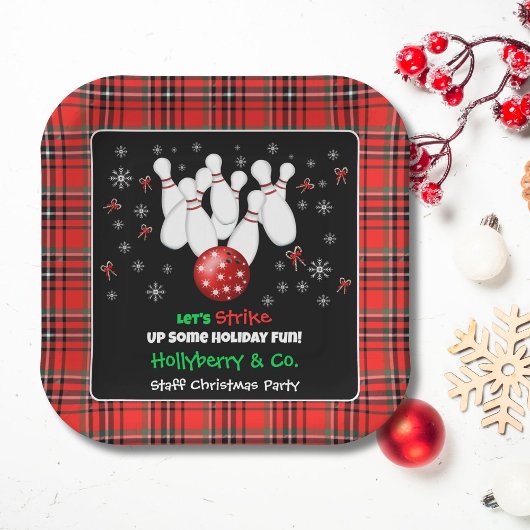 Festive Holiday Bowling ペーパープレート