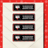Festive Holiday Bowling Return Address ラベル
