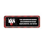 Festive Holiday Bowling Return Address  ラベル (正面)
