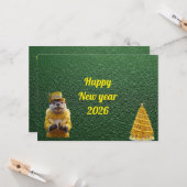 Festive Holiday Card:Sending Good Vibes and wishes カード (正面/裏面インサイチュ)