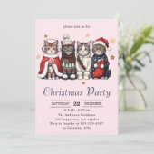  Festive Holiday Cat | Cute Christmas Cats Party   招待状 (スタンド正面)