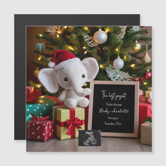 Festive holiday Christmas pregnancy announcement  (正面/裏面)