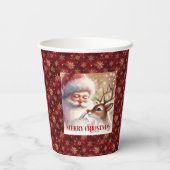 Festive Holiday Cups with Santa Claus and Rudolph  紙コップ (裏面)